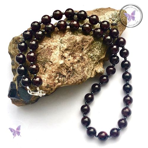 Garnet & Hematite Bead Necklace